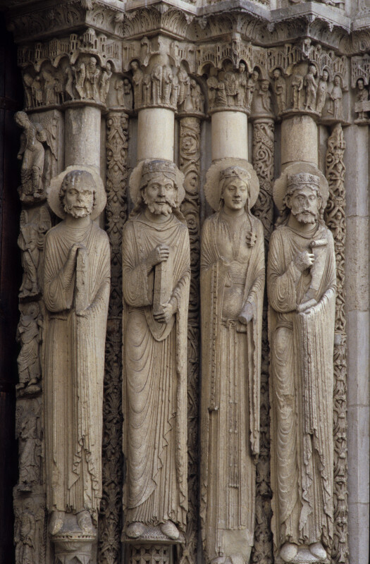 Chartres Cathedral, Maiestas Domini portal, right jamb figures