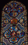Chartres Cathedral, Stained Glass Window in South Aisle, Story of Adam and Eve