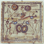 Mosaic from the Appian Way, Gladiators Fighting, Museo Arqueológico Nacional, Madrid