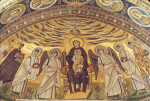 Poreč, Cathedral of Eufrasius, apse mosaic, Virgin and Child, angels, saints and patrons