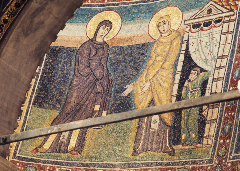 Poreč, Cathedral of Eufrasius, mosaic, south side of apse, Visitation