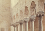 Poreč, Cathedral of Eufrasius, nave, north arcade, marble capitals and stucco decoration