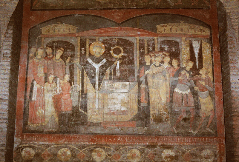 Rome, San Clemente, Lower Church, Fresco, The Mass of St. Clement