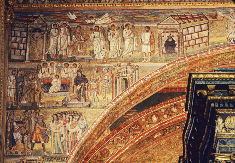 Rome, Santa Maria Maggiore, Sanctuary Arch, Mosaics of Infancy of Jesus, Left Side