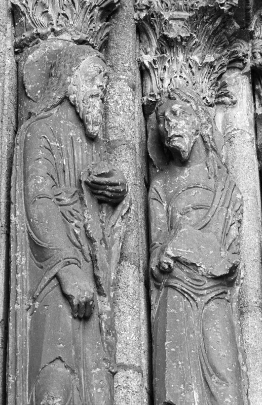 San Vicente de Ávila, west portal, left side, outer two apostles, detail from left
