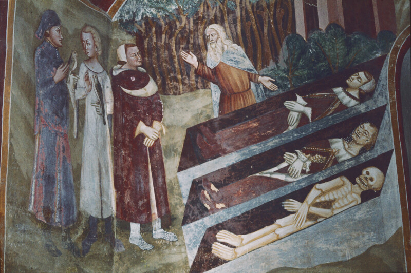 Subiaco, Sacro Speco, Scala Santa, The Three Living and the Three Dead