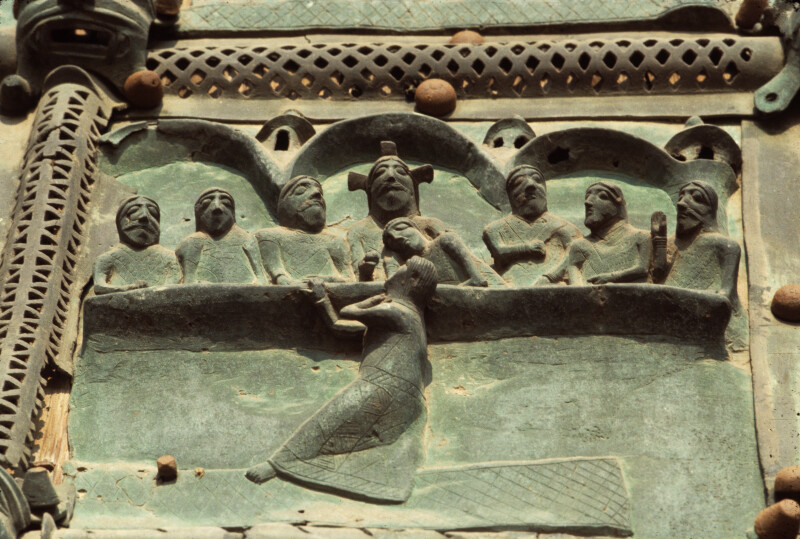 Verona, San Zeno, bronze doors, Last Supper