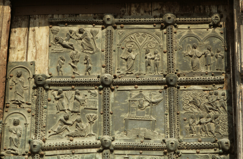 Verona, San Zeno, bronze doors, first six panels of the Old Testament, Scenes from Genesis