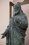 A Bronze Statue at a Church
