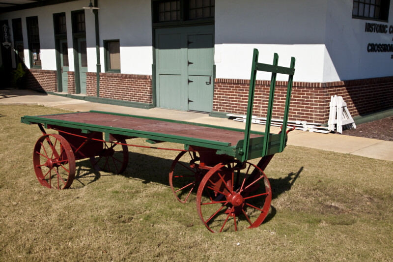 A Cargo Wagon with Red, Metal Wheels