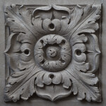 A Carved Panel with a Circular Flower