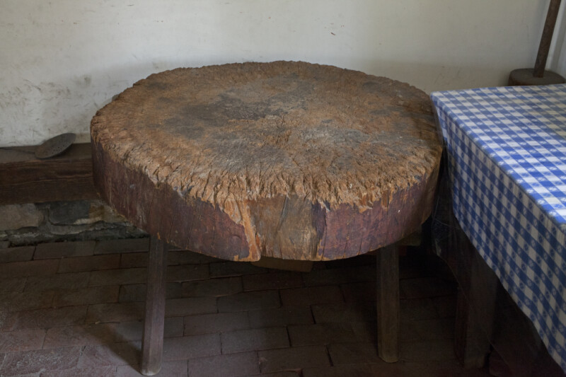A Cross-Cut Tree Trunk Table