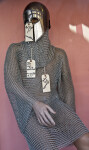 A Mannequin Wearing Maille and a Barbute