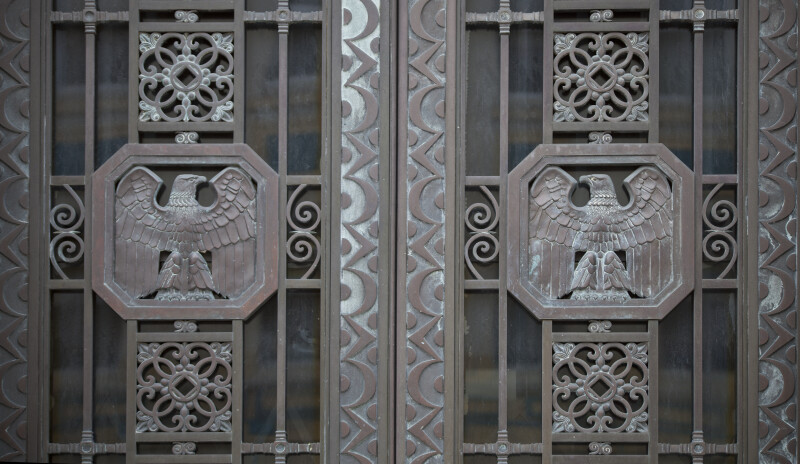 A Metal Gate with Two Eagles