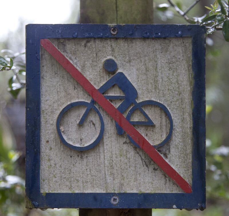 A No Bike Riding Sign