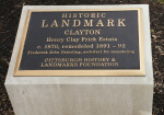 A Plaque Indicating the Historic Landmark Status of Clayton