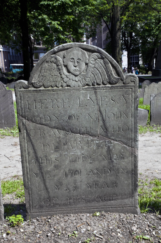 A Repaired Shouldered Tablet Headstone