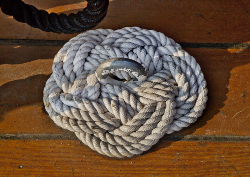 A Rope Knot on the Deck of the USS Constitution