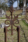 A Rusty Metal Part of a Fence