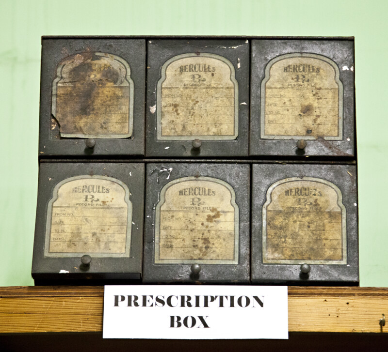 A Six-Drawer Prescription Box