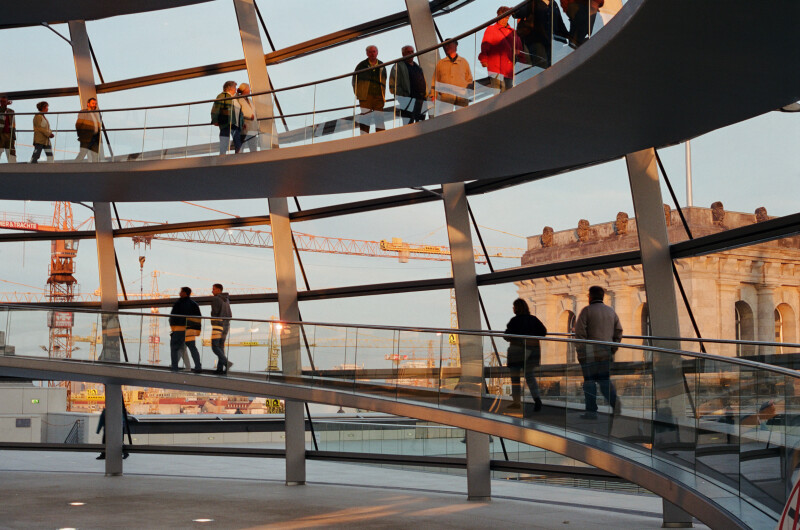 A Spiral Ramp around the Interior of the Dome of the Reichstag