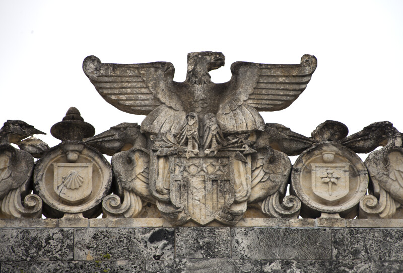 A Stone Eagle with Three Escutcheons