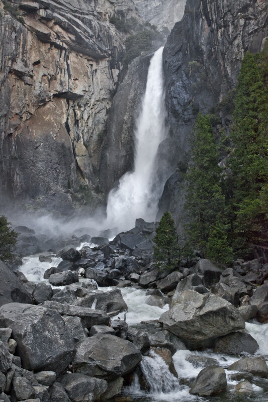 A View of Lower Yosemite Falls