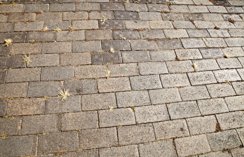 A Walkway with Decoratively Embossed Bricks