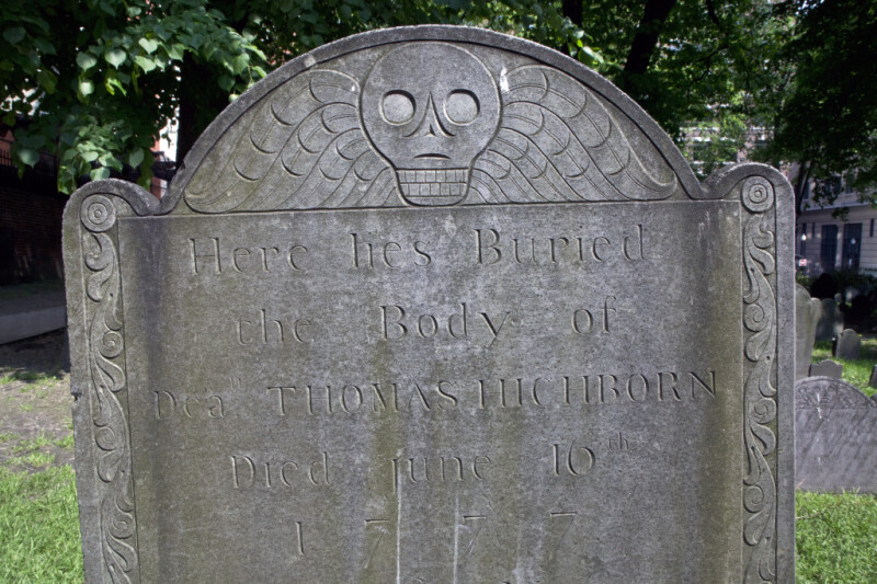 A Winged Death's Head on a Headstone