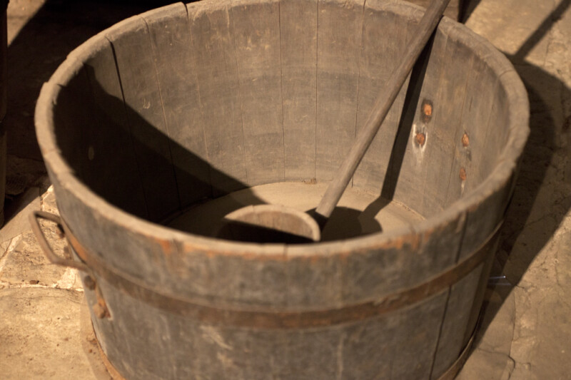 A Wooden Tub with a Wooden Dipper