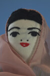 Afghanistan Hand Made Fabric Lady Wearing a Head Scarf (Close Up)