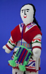 Alaskan Indian Doll Handcrafted  with Cross-stitch designs (Close Up)