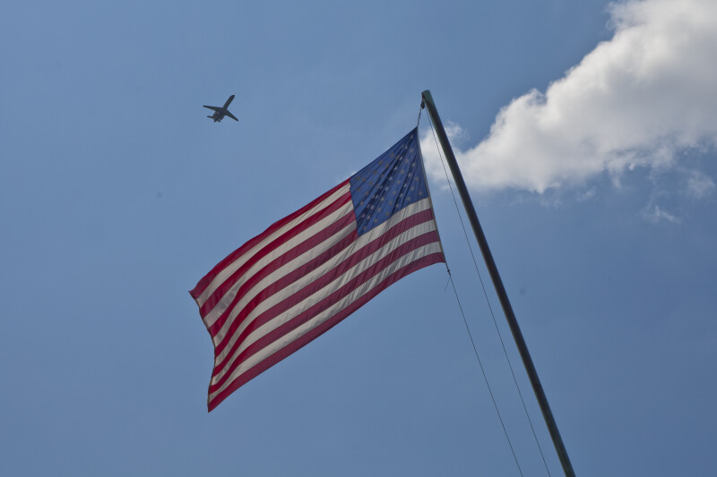 American Flag and Airplane