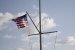 American Flag Attached to a Post