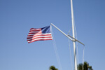 American Flag Blowing in the Wind