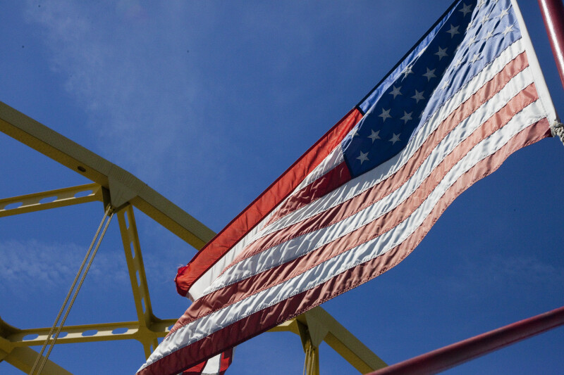 American Flag on Fort Duquesne Bridge