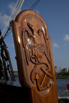 An Eagle and Anchor Carved on a Piece of Wood