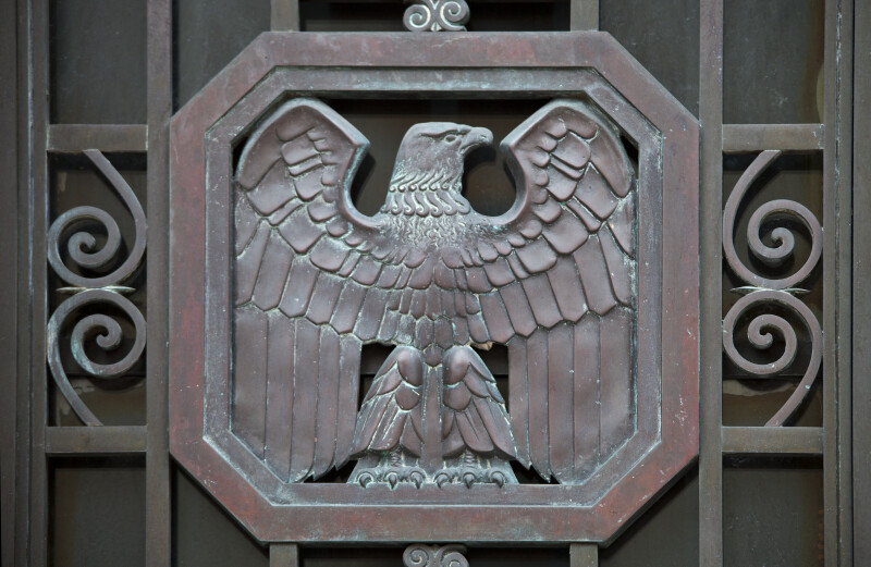 An Emblematic Eagle on a Metal Gate