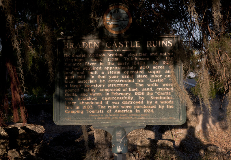 An Historic Marker at the Site of Braden Castle