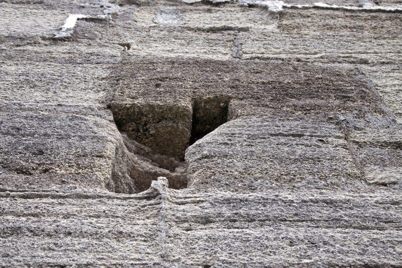 An Irregular Hole in a Coquina wall