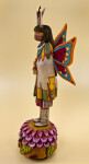 Arizona Hopi Kachina Butterfly Maiden Figure with Head Feathers and Wings on the Back (Profile View)