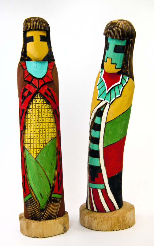 Arizona Hopi Kachina Figures Carved in Wood and Painted in Vivid Colors (Profile View)