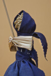 Belarus Female Figurine Made Completely from Straw Wearing a Cotton Skirt, Apron, and Scarf (Profile View)