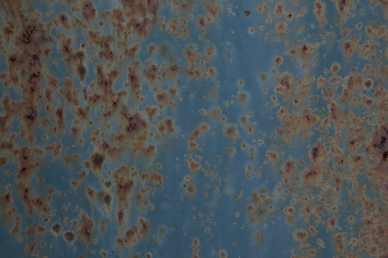 Blue Paint with Rust Spots