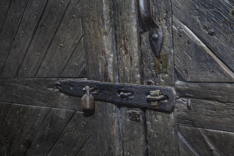 Bolted, Wooden Door at Castillo de San Marcos