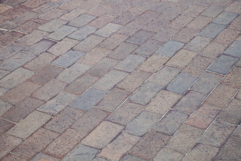 Brick Sidewalk Photographed on the Diagonal