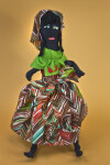 British Virgin Islands Handcrafted Figure of Woman Made with Fabric and Wire (Full View)