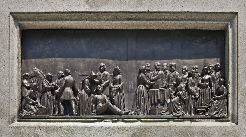 Bronze Bas-Relief of the Sanitary Commission on the Soldiers and Sailors Monument at Boston Common