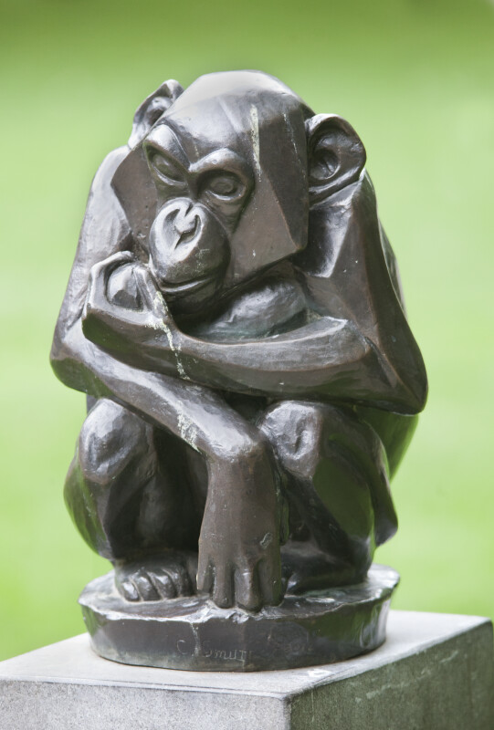 Bronze Chimpanzee Angular Statue