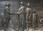 Bronze Low Relief on the Founders' Memorial at Boston Common